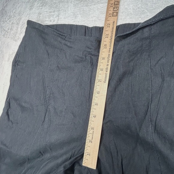 J Jill Linen Stretch Womens Large Black‎ Linen Blend Stretch Crop Leg Pants Boho - Picture 7 of 9